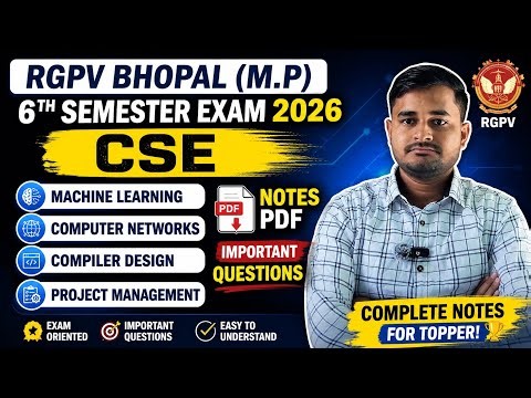 RGPV BTech CSE Machine Learning, Computer Network, Compiler Design & Project Management Notes 2026