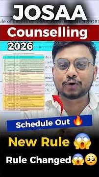 JOSAA Counselling 2026 schedule OUT✅| JOSAA Counselling Procedure 2026 | JEE Mains Counselling 2026