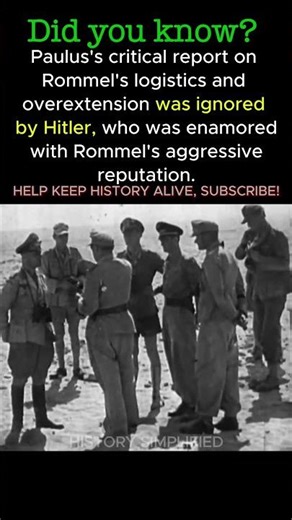 The Future Loser of Stalingrad Sent to Judge Rommel at Tobruk || WW2 #shorts #ww2 #history