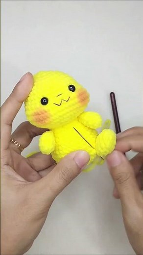 Crochet Mini Pikachu Plush | Beginner Friendly Tutorial #crochetkeychain #amigurumi #pokemoncrochet