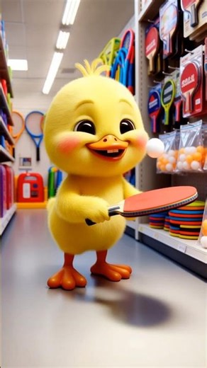 Ping Pong Challenge in the Yard! Duckling Brings Rackets - Mom vs Boy, Who's the Winner?