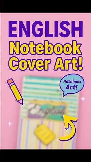 Creative English Notebook Cover Design Ideas | Easy Notebook Decoration Tutorial #art #drawing