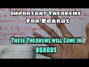 Most Important Maths Theorems for Class 10 Boards | Class 10 Maths important theorems Video Lecture