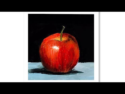Realistic Apple acrylic painting | Acrylic painting tutorial