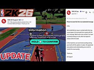 NBA 2K26 HOW TO FIX "A PROBLEM HAS BEEN ENCOUNTERED" BIG NBA 2K26 NEW PATCH SOON