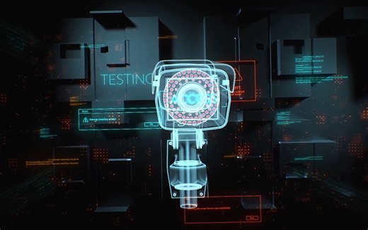 未来科技感智能监控监视报警数字信息技术安全logo展示