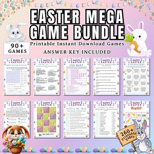 Easter MEGA Games Bundle, 260 Fun & Engaging Printable Games, Bingo, Trivia, Scavenger Hunt, Word Puzzles, Mazes, Family | Kids Activities - Etsy UK