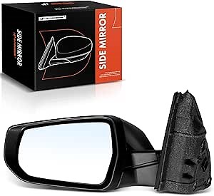 A-Premium Driver Side Power Door Mirror - Compatible with Chevrolet Malibu 2018 2019 2020 - Heated Manual Folding Black Outside Rear View Mirror w/Turn Signal - Replace# 23372281