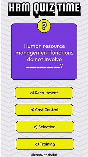 HRM Multiple Choice Questions: Test Your Knowledge! #hrm #humanresourcemanagement