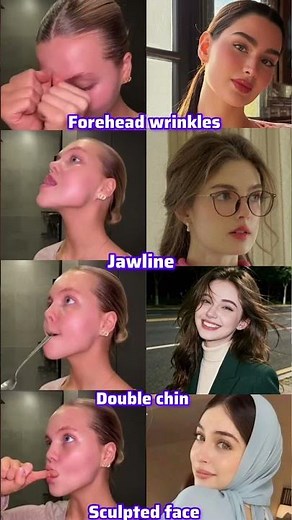Forehead Wrinkles, Jawline & Double Chin Fix 😍 | Sculpted Face Exercises That Actually Work!