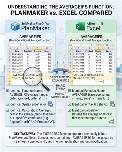 The AVERAGEIFS() Formula (Free Office vs Microsoft)