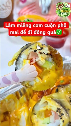 Làm miếng cơm cuộn phô mai để đi đóng quà✅ #youtuber #youtubeshorts