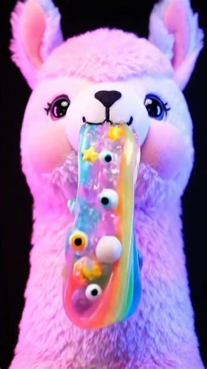 La llama más cute del mundo… y sí, vomita glitter 💖🦙✨ kawaii #viralshorts #cute