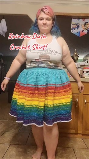 I loved Tails' skirt so much, I made one for Rainbow Dash! How many of you would like a tutorial for how I make my skirts? #crochetcosplay #crochet #cosplay #yarncosplay #mlp #rainbowdash | Stitched in Starlight Cosplay
