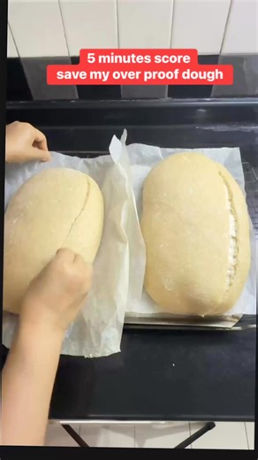 5 minutes score save my over proof dough. #sourdough #thailand | Milsom Puttasri