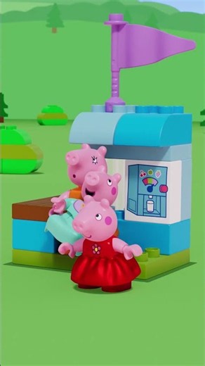 Chuva, Chuva, Vá Embora no Parque! 🎡 #PeppaPigTales #Shorts #LEGODUPLO