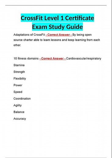 CrossFit Level 1 Certificate Exam Study Guide