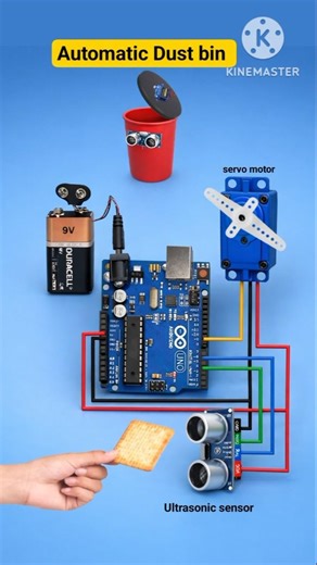 How to Make Automatic Dustbin with Arduino | Smart Trash Can DIY #Shorts