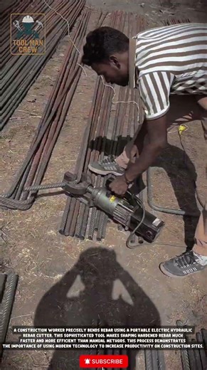 Fast & Precise! Portable Electric Hydraulic Rebar Bender in Action 🏗️⚡