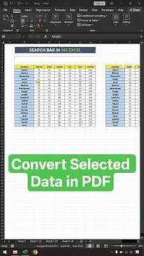 How To Convert Selected Excel Data into PDF File #viralshorts #exceltopdf