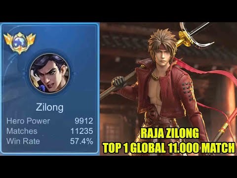 Hero sampah di tangan raja zilong top 1 global 11.000 match jadi op banget gendong 1 tim