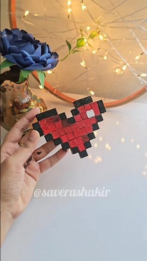 Cute Minecraft Heart Craft Tutorial | Easy Pixel Art Heart Idea