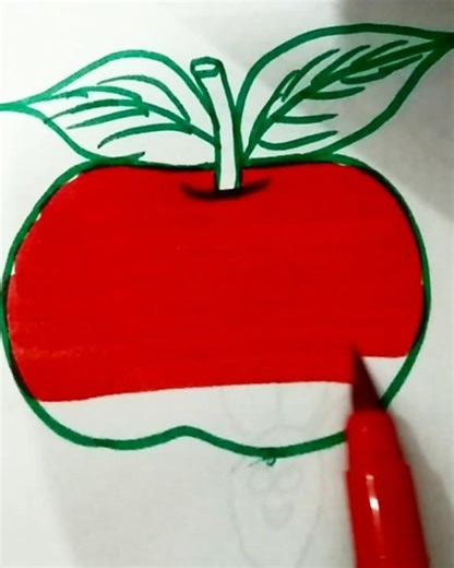 easy apple drawing🍎🍎#art #viral #apple #shorts #trending #diy