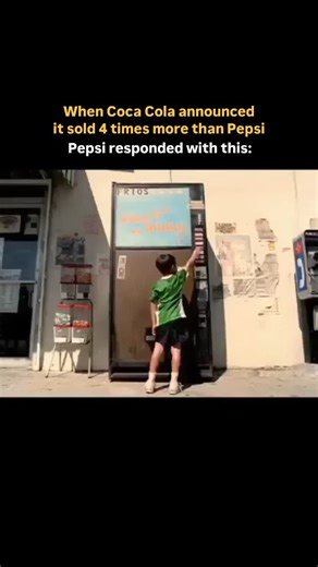 Adversestories | Decoding Marketing & Advertising on Instagram: "A cheeky jab at Coca-Cola, featured a boy using Coke cans as steps to reach the Pepsi button, highlighting brand preference with humor. Shot with a simple yet clever setup, the ad used minimal dialogue, relying on visual storytelling for impact. The 2001 Pepsi vending machine ad campaign targeted younger audiences, leveraging the cola wars to position Pepsi as bold and rebellious. The ad went viral, sparking debates and boosting br