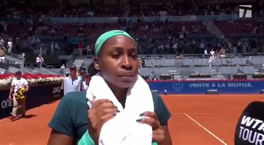 Coco Gauff on battling illness to beat Cirstea in Madrid"I know you're not feeling 100% but champions find a way and that's exactly what you did today. Tell us how you were able to do that."Coco: "I don't know. Honestly, I was just trying to finish the match and one point turned into another. I think I got what everybody else is having here in Madrid unfortunately. Just gonna try to push through for tomorrow."