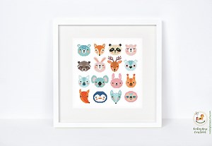 Woodland Baby Animals Cross Stitch Pattern Tiny Animals for a Nursery, Instant Download PDF #1950 - Etsy