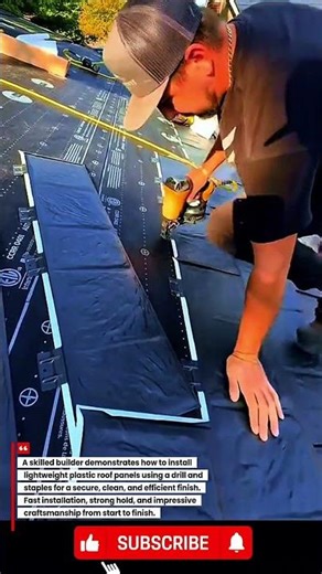 Pro Builder Installs Plastic Roof Panels Using Drill and Staples