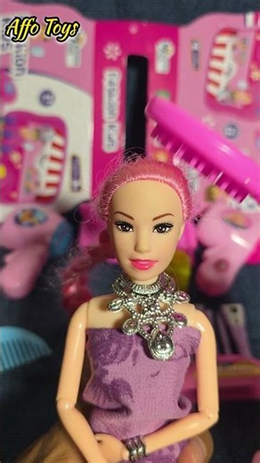 Barbie Doll Makeup Set Toys Asmr | Cute Doll Beauty Troup|Set Light up Face | makeup Toys Review Ep4