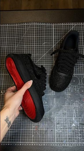 Bringing back the Custom Black Glitter x Red Bottoms AF1s 🖤🩸#shorts