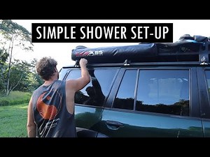 SIMPLEST camp shower?? KICKASS SHOWER AWNING AND LITHIUM PORTABLE SHOWER