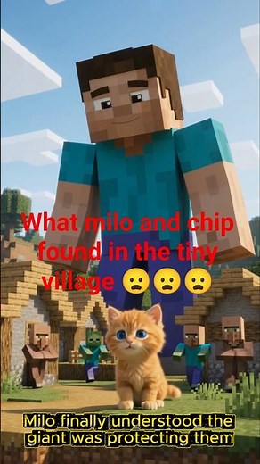 Milo & Chip Entered a Tiny Minecraft Village! 😳🐱🐶 #roblox #milo #cuteanimals #miloandchip