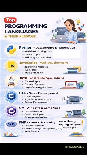 Top Programming Languages & Their Purpose 🔥 | Which Coding Language Should You Learn in 2026? 💻🚀