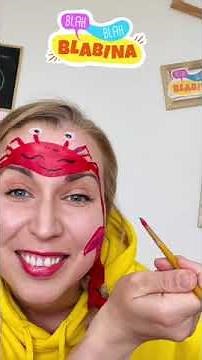 Face paint Crab | Easy animal face painting with Blabina