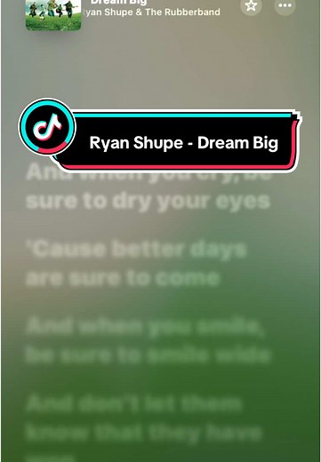 Ryan Shupe - Dream Big: Inspiring Lyrics