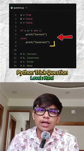 Python and vs or interview Question 🤯 #python #programming #coding