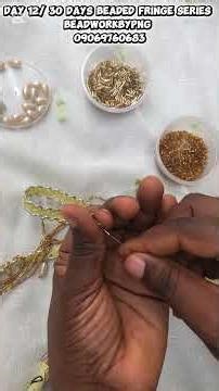 day 12/30 days beaded fringe series #fabricbeading #beadedfringe #diy #embroidery #fringed