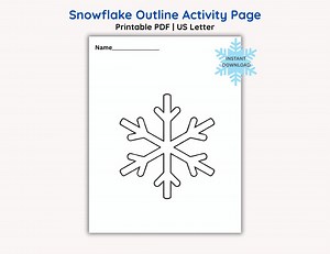 Snowflake Outline Activity Coloring Page: Printable Holiday Craft Activity (PDF Download) - Etsy UK