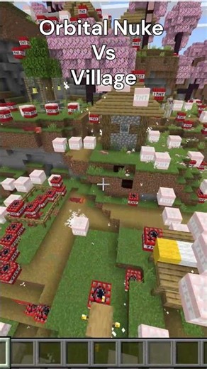 Minecraft Orbital Nuke Vs Village #minecraft #minecrafttntexplosion #shorts
