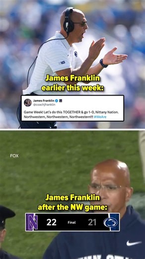 1.3M views · 2K reactions | James Franklin walked off the field to boos after Penn State’s loss to Northwestern | Penn State Nittany Lions on 247Sports | Facebook