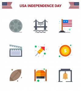 Download 9 Creative USA Icons Modern Independence Signs and 4th July Symbols of religion usa country video american Editable USA Day Vector Design Elements for free