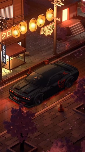 Jerry Fei on Instagram: "Introducing our brand new Top-Down Rolling Animation background: [ Shinto Night Street 神道の夜街 ⛩️] Seasonal Limited Edition (8:100) Vertical version with Front View Stunning Challenger animation work special made for owner @jiwoopapa_cars Thanks for the commission🫱🏼‍🫲🏽 #dodge #dodgechallenger #challenger #srt #srthellcat #hellcat #mopar #musclecar #shinto #torii #japanstreet #japan #anime #carculture #carlifestyle #jdm #drift #stance #static #lowered #bagged #slammed #