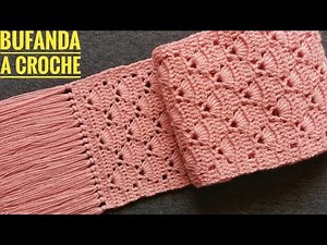 Bufanda Tejida a Crochet(Tutorial)Cómo Tejer Bufanda/Chalina a Crochet Paso a Paso - CrochetScarf