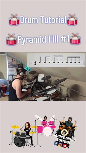 Tutorial series 26: Pyramid fills. Exercise: fill 1. Drums: Yamaha DTX10