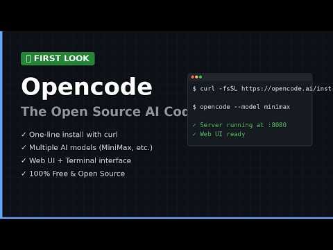 Opencode: The Open Source AI Coding Agent - First Look & Setup Tutorial