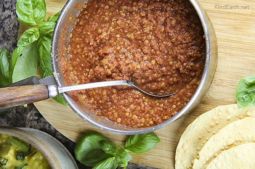 Easy red lentil tomato dahl recipe - vegan and gluten-free