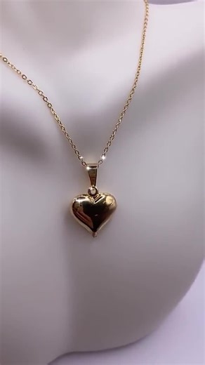 Vintage Gold Heart Necklace: Mini Puffed Pendant, Multiple Lengths - Etsy